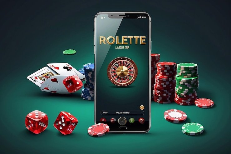 Mobile phone displaying live casino table interface